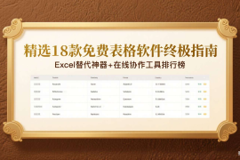最新精选18款免费表格软件终极指南：Excel替代神器+在线协作工具排行榜（四）
